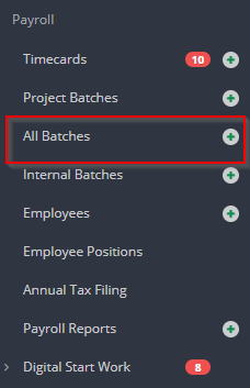 All Batches Grid - All Batches Option Left Nav