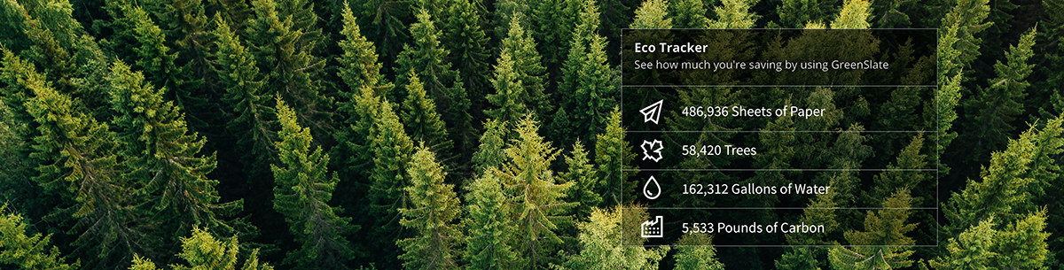 GreenSlate eco tracker statistics